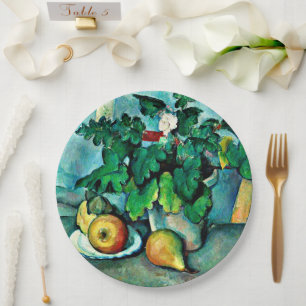 Cezanne - Porree aus Primrosen und Obst Pappteller