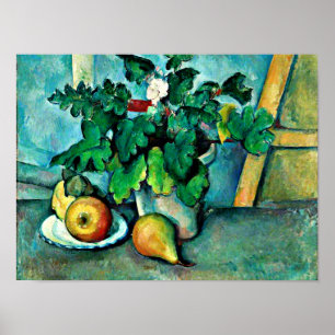 Cezanne - Porree aus Primrosen und Obst Poster