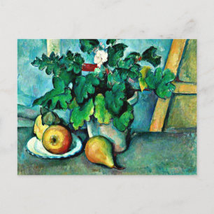 Cezanne - Porree aus Primrosen und Obst Postkarte