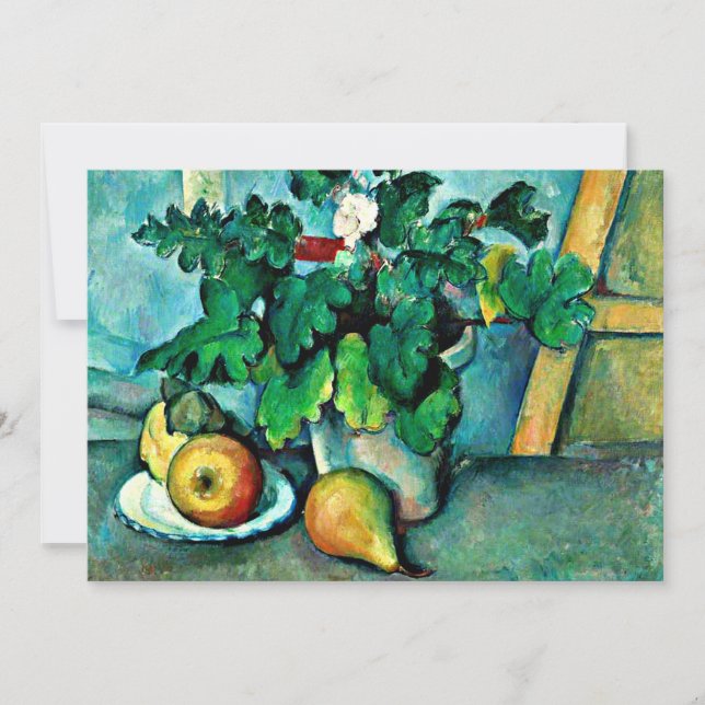 Cezanne - Primel- und Früchte-Vase Karte (Vorderseite)