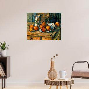 Cezanne - Stilleben mit Milchkännchen und Obst Poster