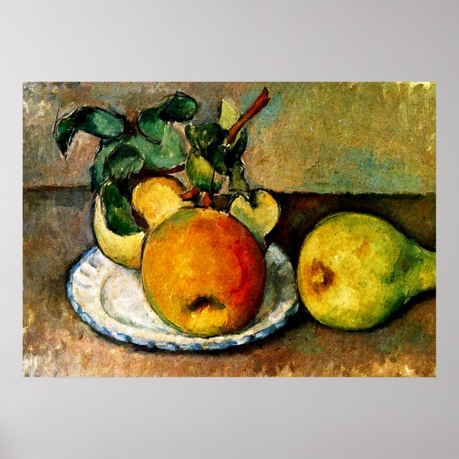 Cezanne - Stillleben mit Äpfeln und Birnen Poster (Vorne)