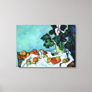 Cezanne - Stillleben mit Äpfeln und Primeln Leinwanddruck