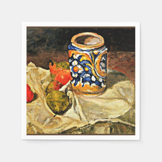 Cezanne - Stillleben mit italienischem Erdgeschirr Serviette (Vorderseite)
