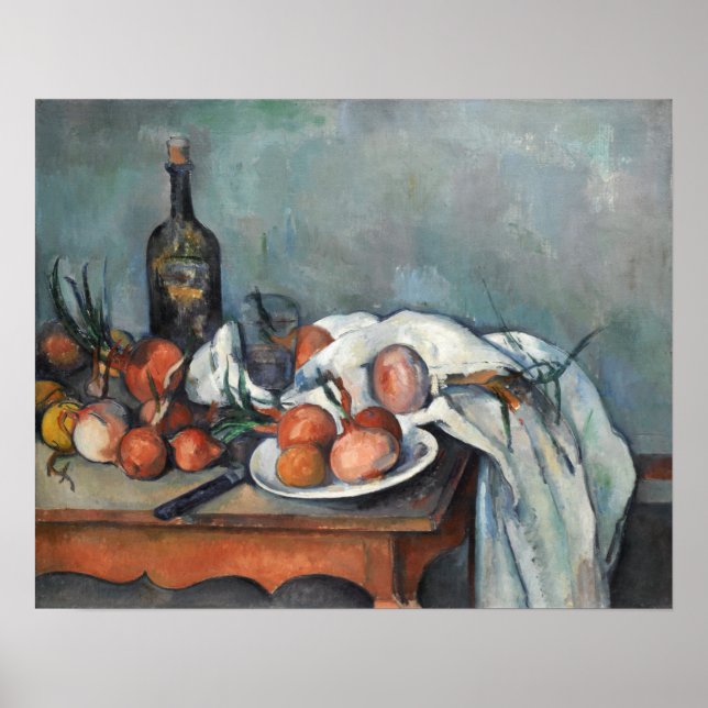 Cézanne - Stillleben mit Onionen Poster (Vorne)