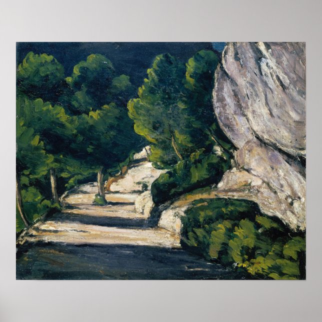 Cézanne - Straße mit Bäumen im Rocky Mountains Poster (Vorne)