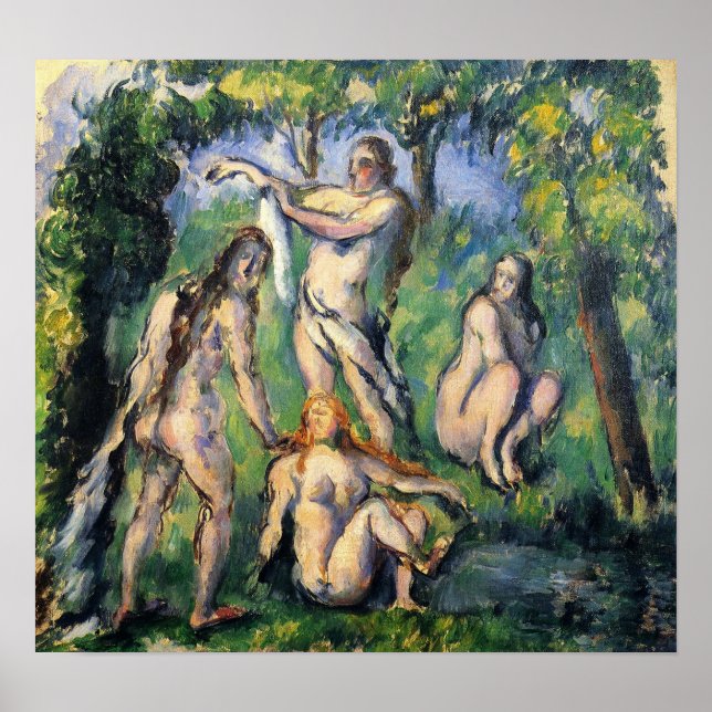 Cézanne - Vier Bathers 1880 Poster (Vorne)