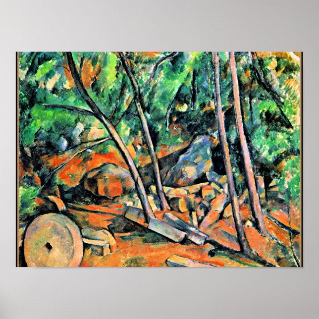 Cezanne - Wälder mit Millstone Poster (Vorne)