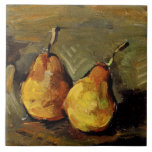 Cezanne - Zwei Birnen Fliese<br><div class="desc">Paul Cezannes berühmtes Stillleben Gemälde,  Two Pears.</div>