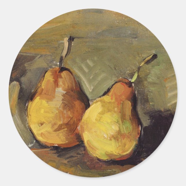 Cezanne - Zwei Birnen Runder Aufkleber (Vorderseite)