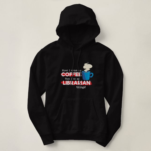 CF Kaffee Librarian Kaffee Lover Funny Library App Hoodie (Design vorne)