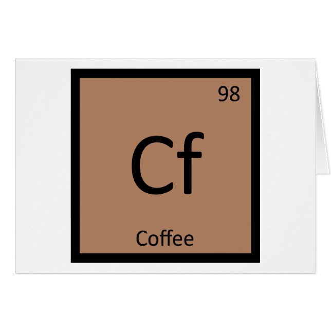 Cf - Periodisches Tabellensymbol der Kaffeechemie (Vorderseite (Horizontal))