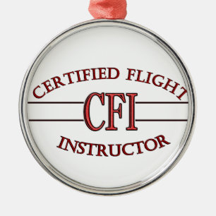 CFI LOGO RED CERTIFIFIFIFIED FLIGHT INSTRUCTOR ORNAMENT AUS METALL