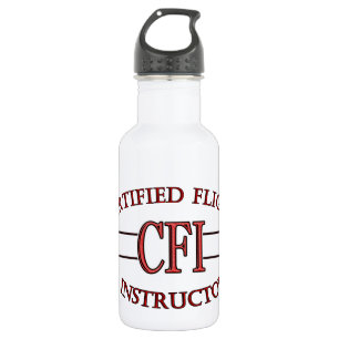 CFI LOGO RED CERTIFIFIFIFIED FLIGHT INSTRUCTOR TRINKFLASCHE