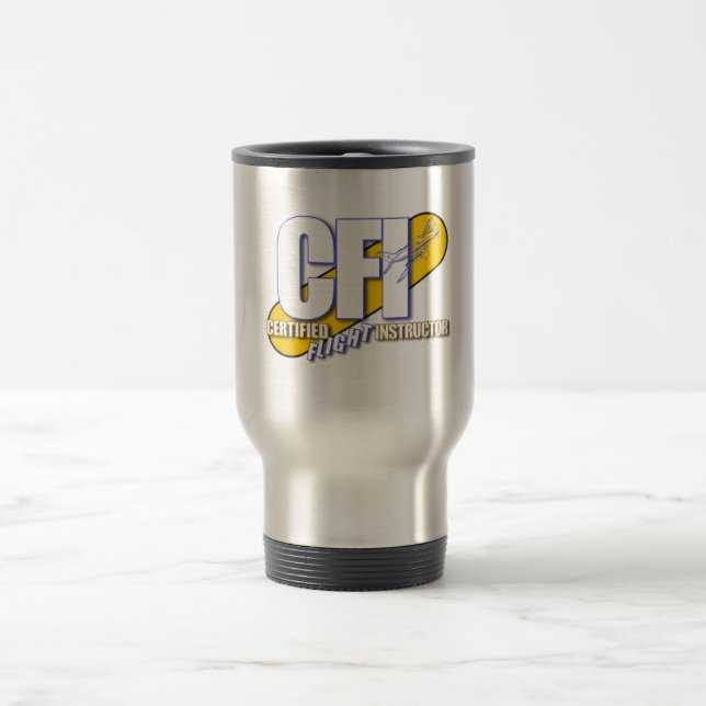 CFI-LOGO - ZERTIFIZIERTER FLUGZEUG REISEBECHER (Mittel)