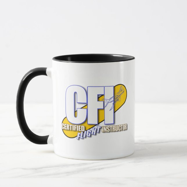 CFI-LOGO - ZUGELASSENER FLUG-LEHRER TASSE (Links)