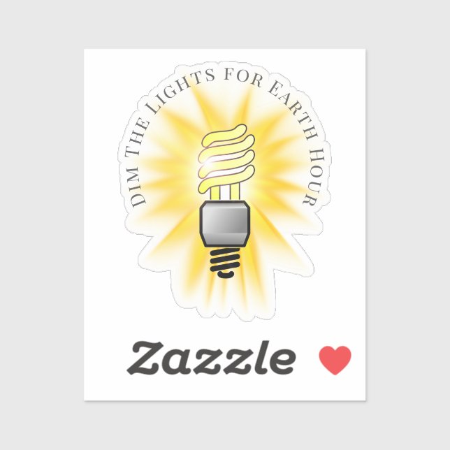 CFL Bulb Dim The Lights Earth Hour Aufkleber (Blatt)
