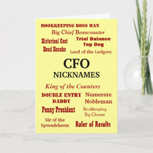 CFO Birthday   Grausamer Joke Nicknames und Titel Karte