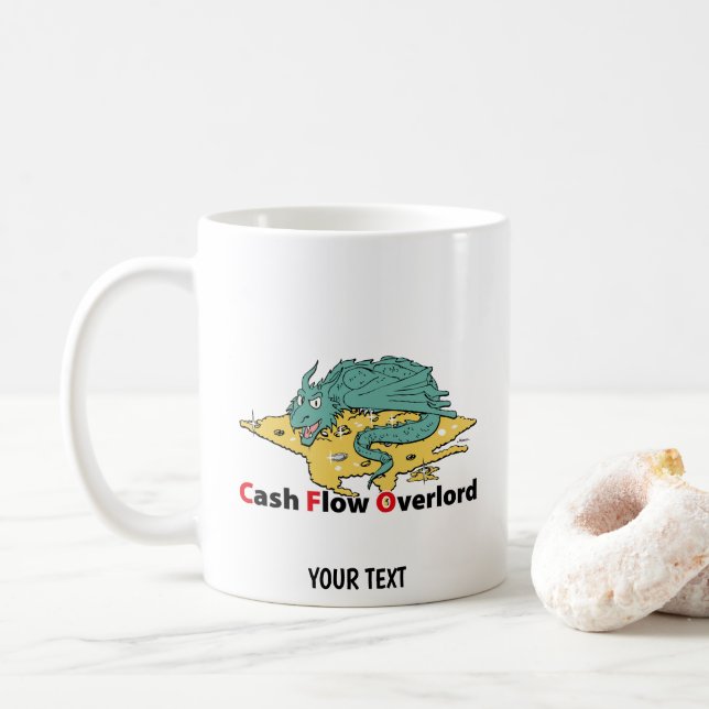 CFO Cartoon-Drache Kaffeetasse (Mit Donut)