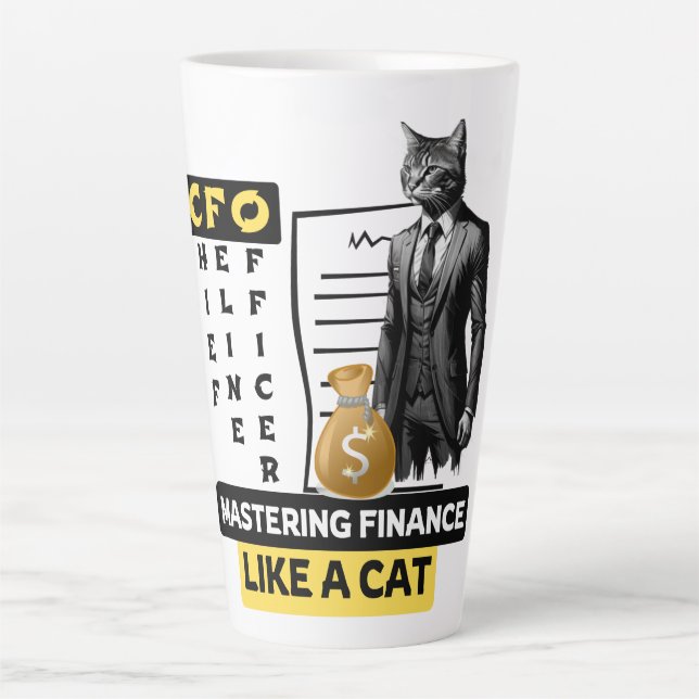 CFO (Chief Feline Officer): Mastering Finance Milchtasse (Vorderseite)