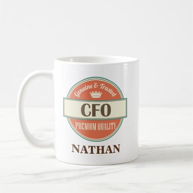 CFO personalisiertes Büro-Tassen-Geschenk Tasse (Links)