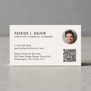 CFP Certified Financial Planner QR-Code-Foto Visitenkarte