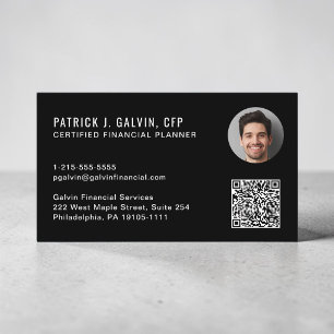 CFP Certified Financial Planner QR-Code Foto Visitenkarte