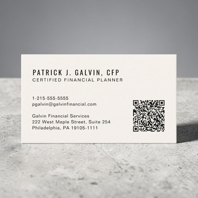 CFP Certified Financial Planner QR-Code Visitenkarte (CFP Certified Financial Planner QR Code Business Card)