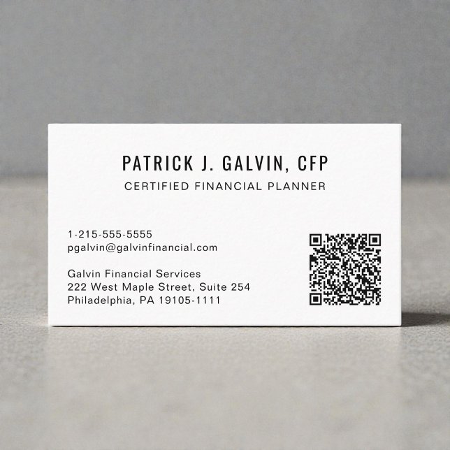 CFP Certified Financial Planner QR-Code Visitenkarte (CFP Certified Financial Planner QR Code Business Card)