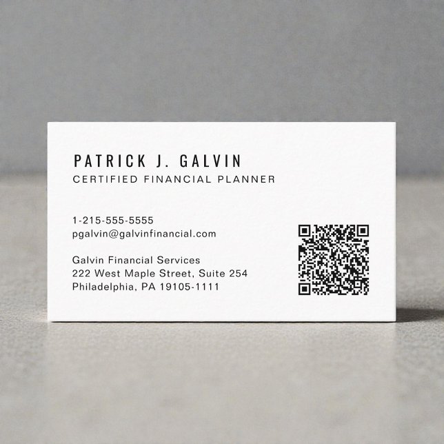 CFP Certified Financial Planner QR-Code Visitenkarte (CFP Certified Financial Planner QR Code Business Card)