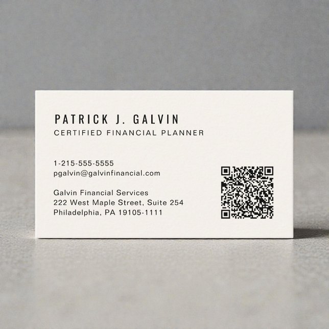 CFP Certified Financial Planner QR-Code Visitenkarte (CFP Certified Financial Planner QR Code Business Card)