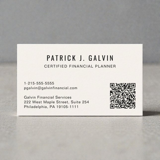 CFP Certified Financial Planner QR-Code Visitenkarte (CFP Certified Financial Planner QR Code Business Card)