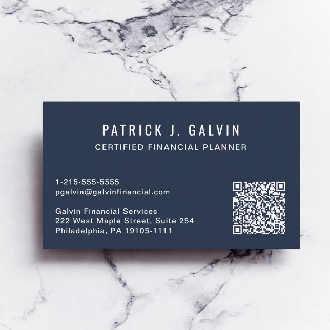 CFP Finanzplaner QR Code Blau Visitenkarte (CFP Financial Planner QR Code Blue Business Card)