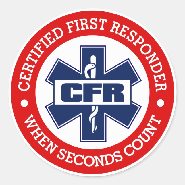 CFR (Certified First Responder) Runder Aufkleber (Vorderseite)