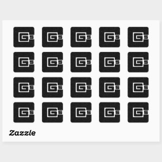 CG5 Black-Typo-Fankunst Quadratischer Aufkleber
