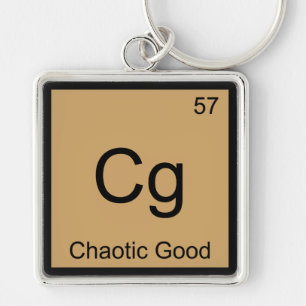 Cg - Chaotic Good Funny Chemistry Element Symbol T Schlüsselanhänger