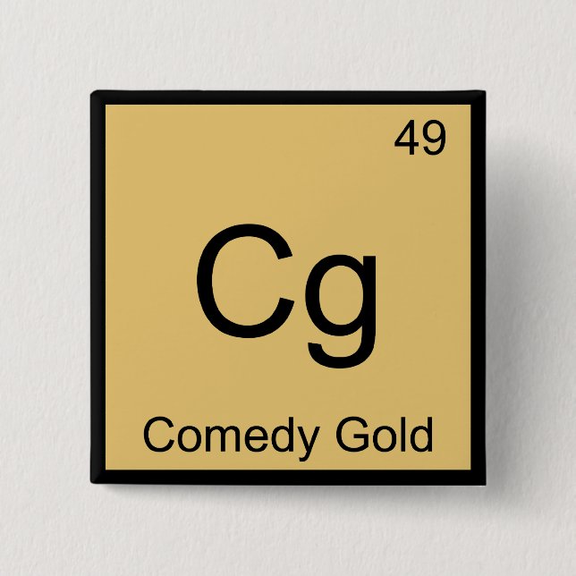 CG - Comedy Gold Chemistry Element Symbol T - Shir Button (Vorderseite)