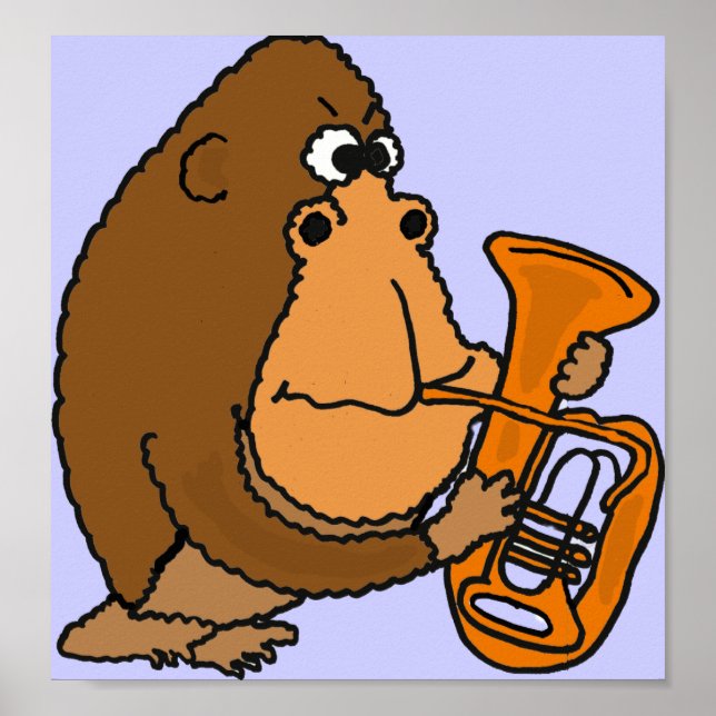 CG - Funny Gorilla Playing the Tuba Poster (Vorne)