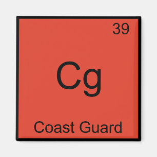 Cg - Küstenwache Militär Chemie Elementsymbol Magnet