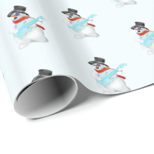Cgristmas Snowman Gitarrist Wrapping Paper Geschenkpapier
