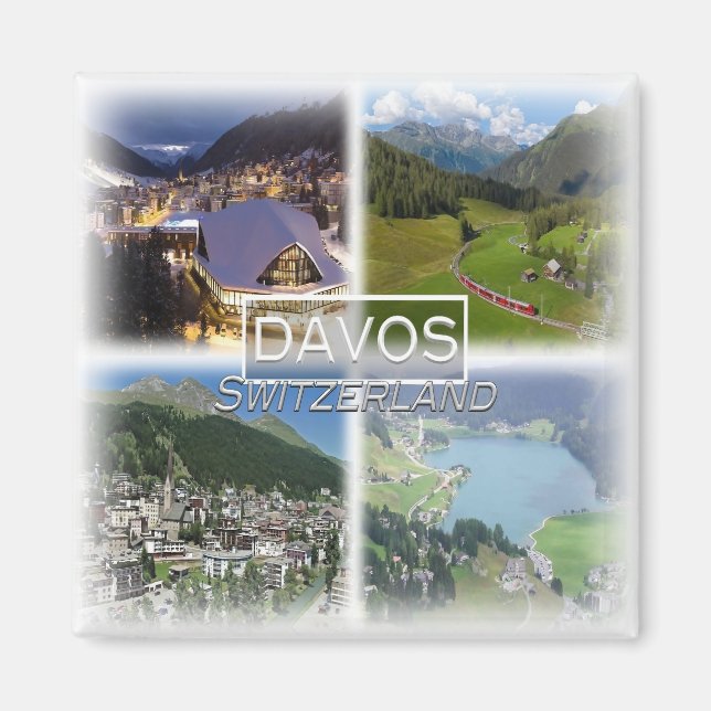 CH0279 Europa, Schweiz, Davos, Kühlschrank Magnet (Vorne)