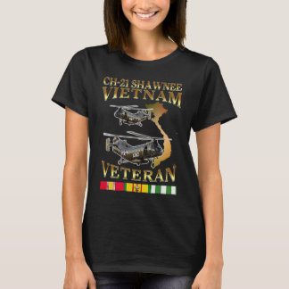 CH 21 Shawnee h21 helicopter Vietnam veteran T-Shirt