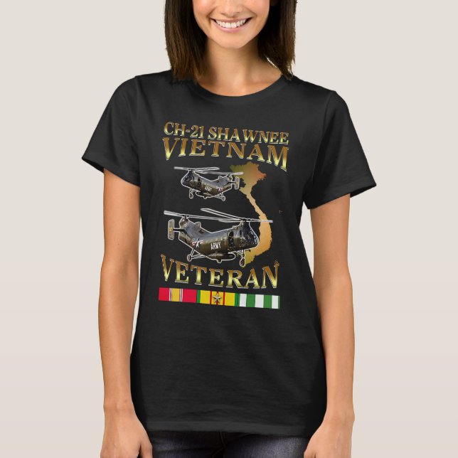 CH 21 Shawnee h21 helicopter Vietnam veteran T-Shirt (Vorderseite)
