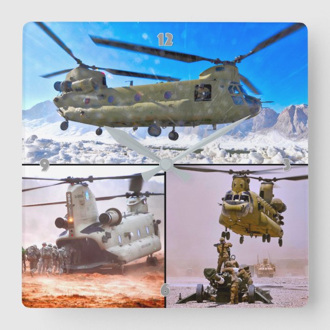 CH-47F CHINOOK QUADRATISCHE WANDUHR (Vorderseite)