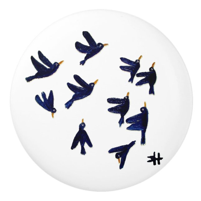 CH Birds Keramik Pull Keramikknauf (Vorderseite)