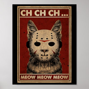 Ch Ch Ch Meow Meow Meow Beängstigende Halloween Ka Poster