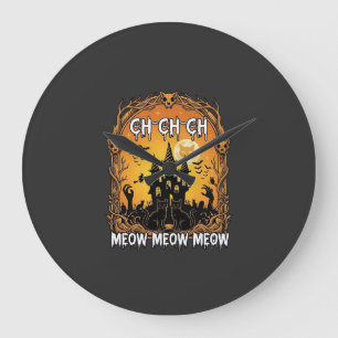 Ch Meow Halloween Geisterburg_1 Große Wanduhr
