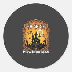 Ch Meow Halloween Spukschloss_1 Runder Aufkleber