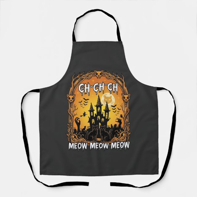 Ch Meow Halloween Spukschloss_1 Schürze (Vorderseite)