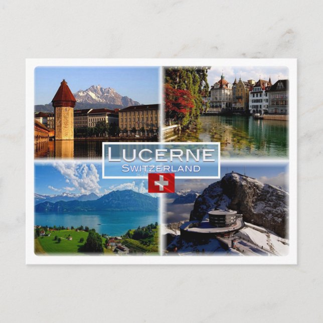 CH Schweiz - Luzern - Kapellbrücke - Altstadt Postkarte (Vorderseite)